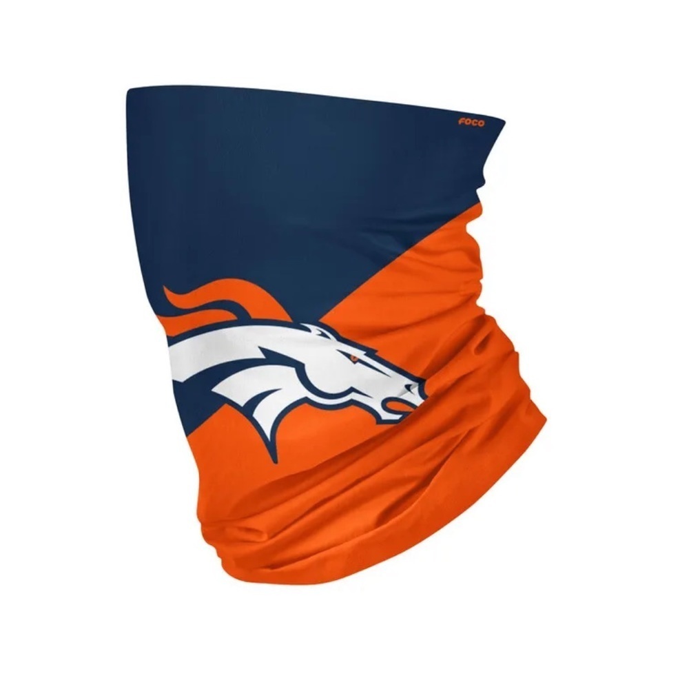 Foco Denver Bronco NFL Team Gaiter Scarf Endless Way to Wear Headband Mask Rider